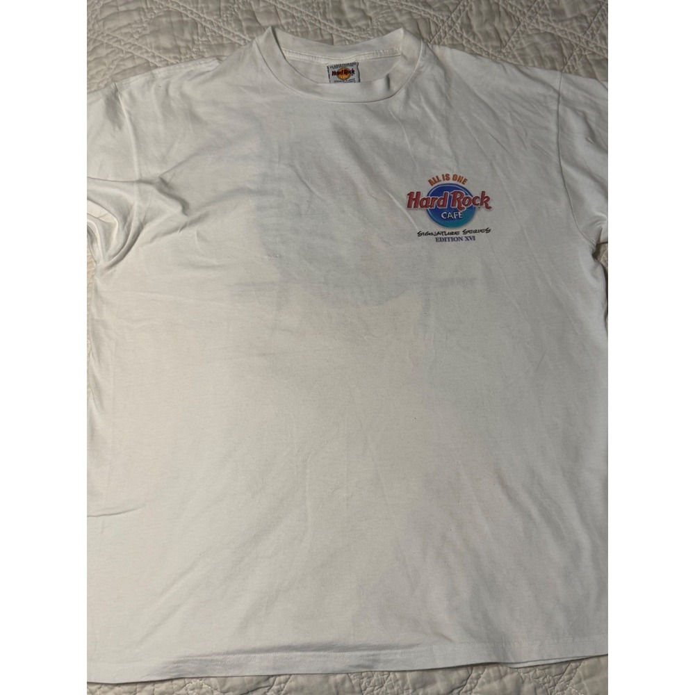 Hard Rock Cafe Carlos Santana Signature Series XVI T-Shirt White XL VTG Y2K